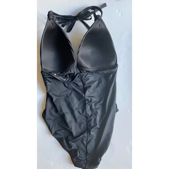 La Blanca Island Goddess V-Neck Halter One Piece - Picture 4 of 6